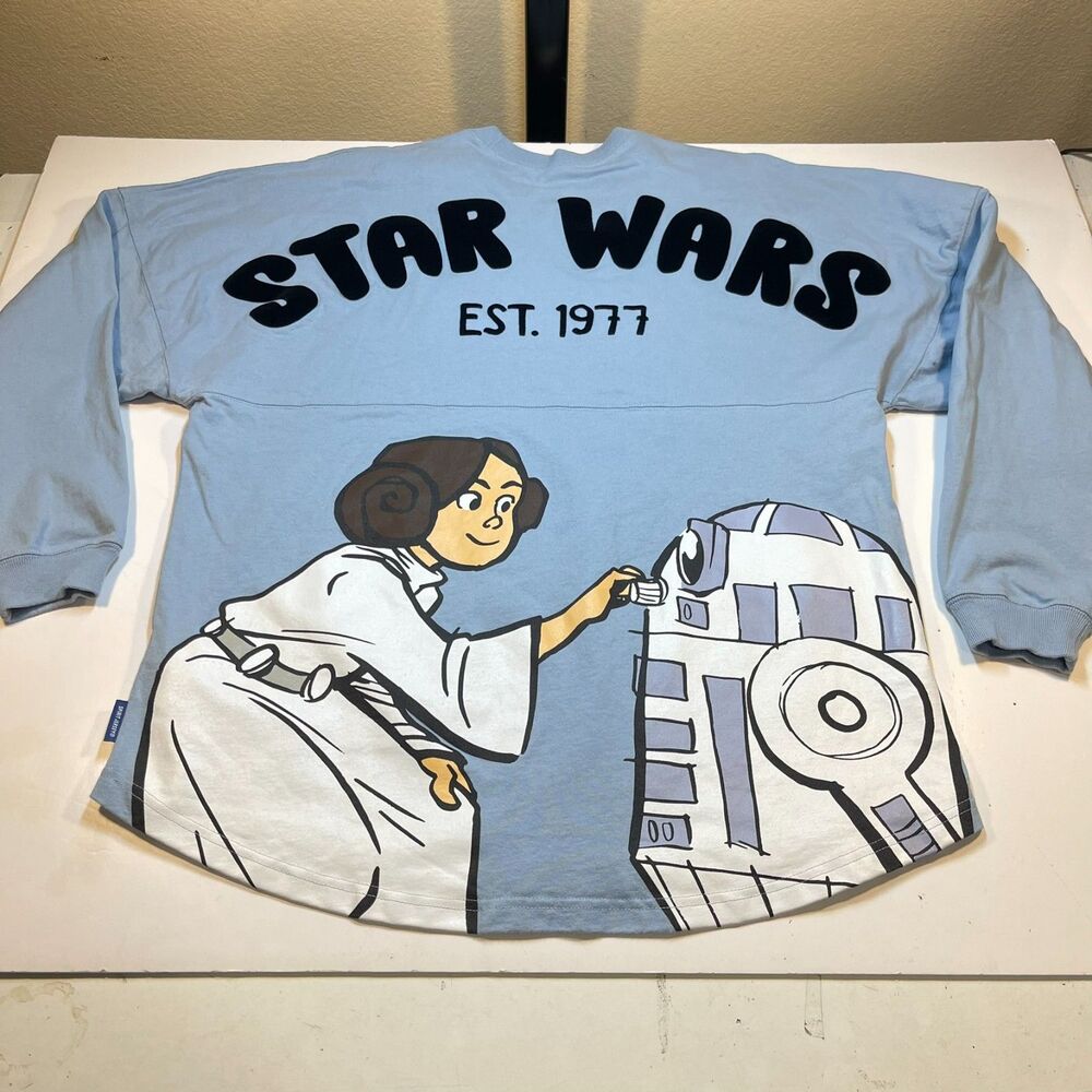 STAR WARS SPIRIT JERSEY Princesss Leia R2D2 Disney Parks T Shirt Sz Mens L